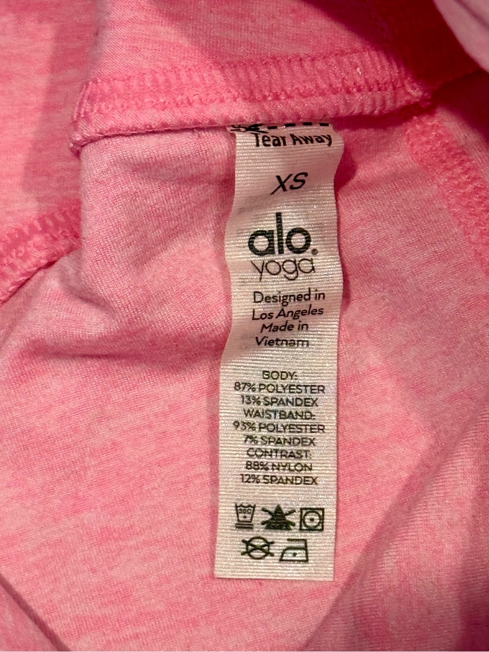 ALO Yoga High-Waist 7/8 length Alosoft leggings with ribbed detail in Pink - Picture 4 of 4